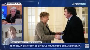Maxi Montenegro entrevistando a Héctor Torres sobre el FMI y el dólar.